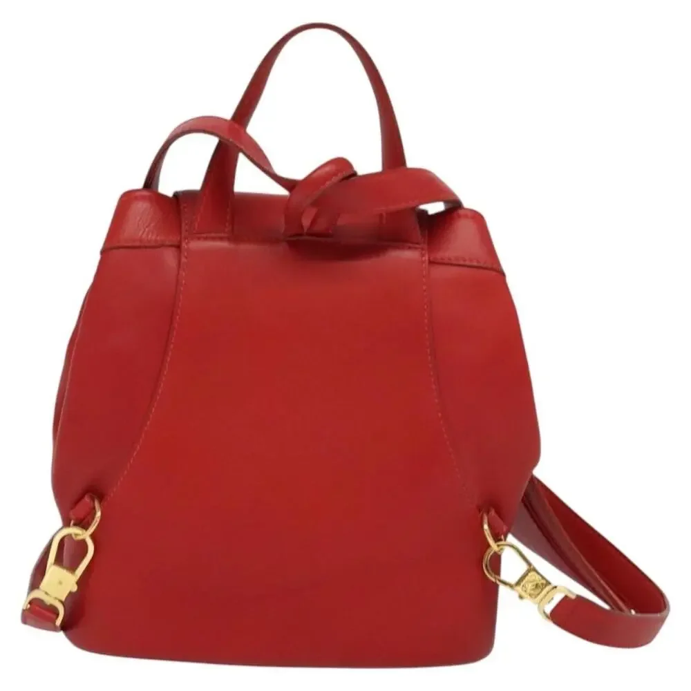 Loewe Leather Backpack Red
